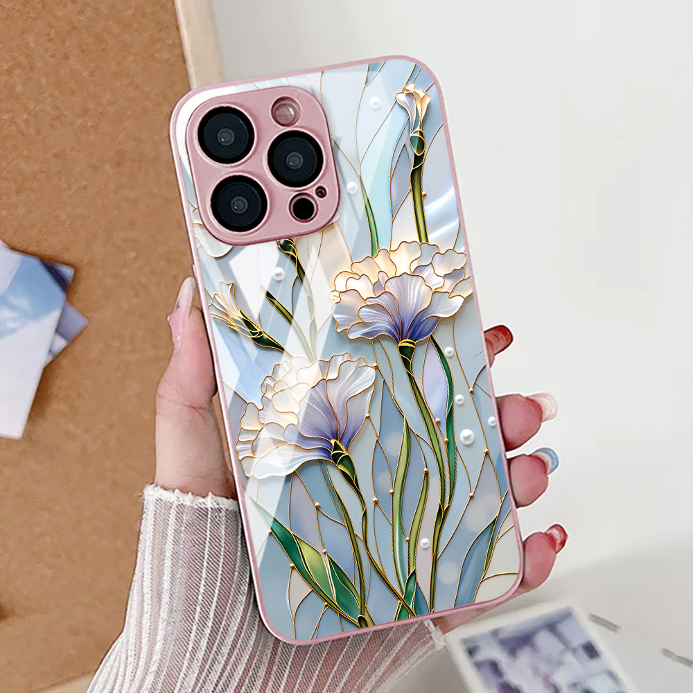 Screen Protector Film - Funda de teléfono con flor de